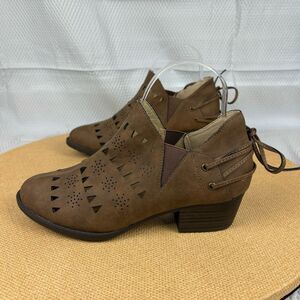 JBU | Women’s Evelyn Brown Cutout Vegan Fashion Boot | Size 7.5